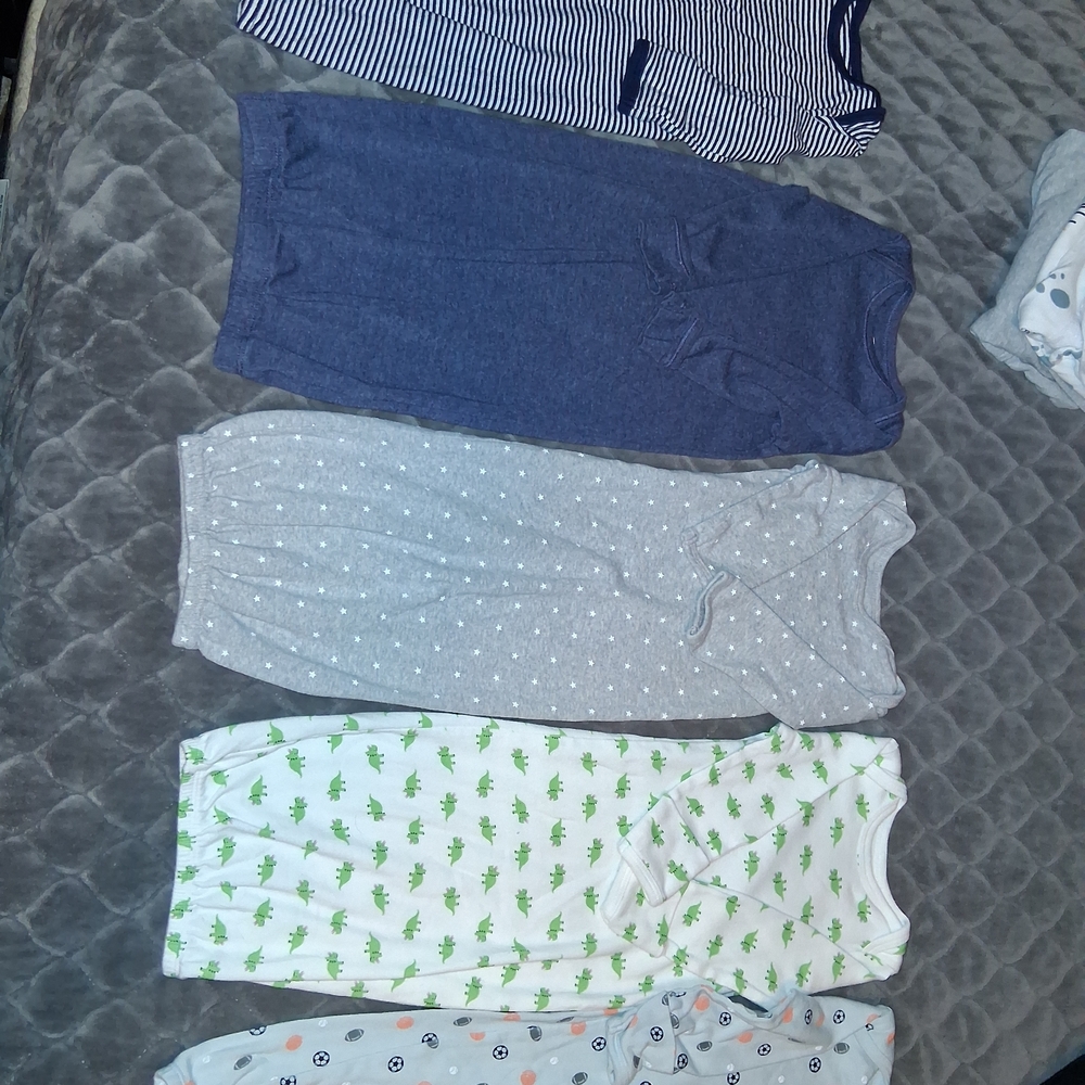 Set of Baby Sleep Sacks in Blue, Gray, and White